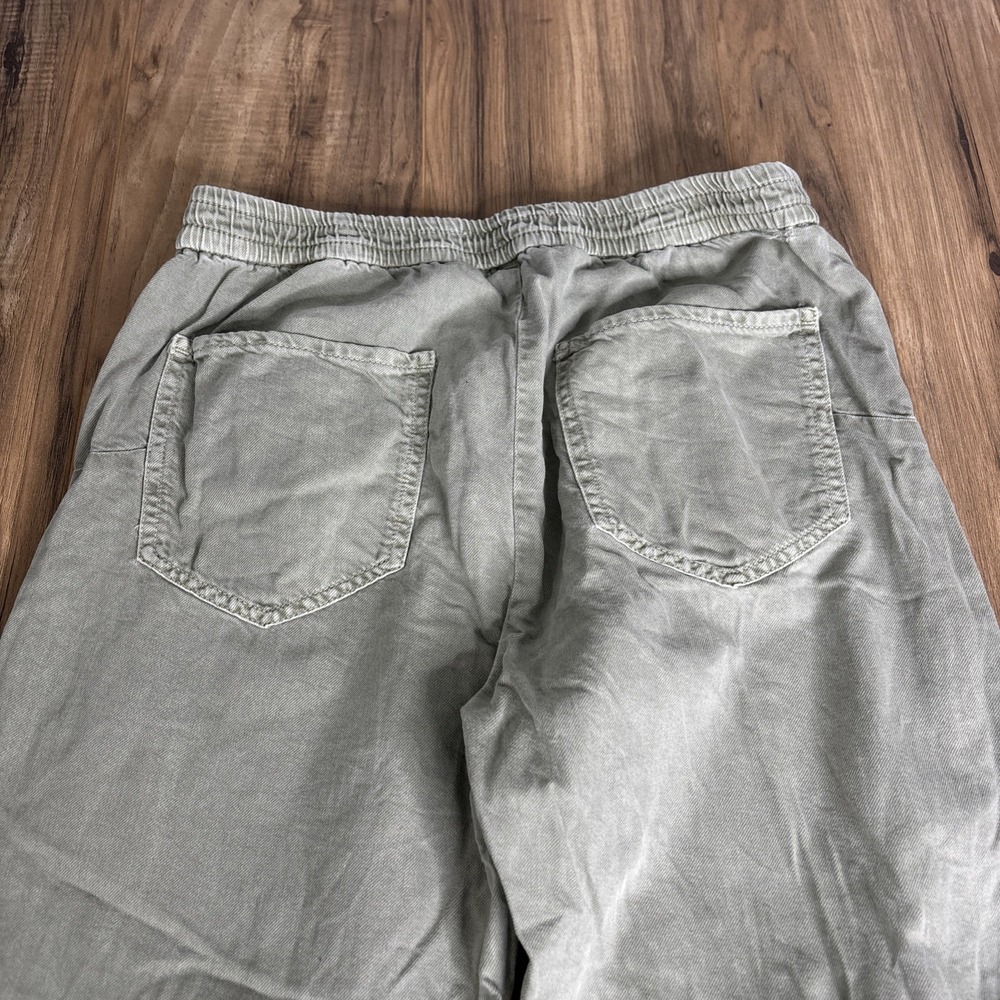 Zara Women's Denim‎ Joggers Pants Size XL Light Olive Green Pull On With Zipper - Picture 6 of 15